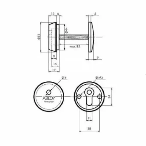 ABLOY DEFENDER ΦΑΡΔΙΑΣ ΠΟΡΤΑΣ NICKEL (CH101)